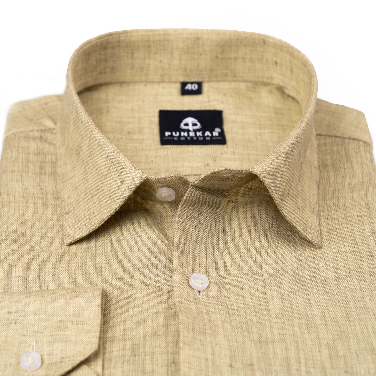 Font Color Poly Cotton Shirt For Men - Punekar Cotton