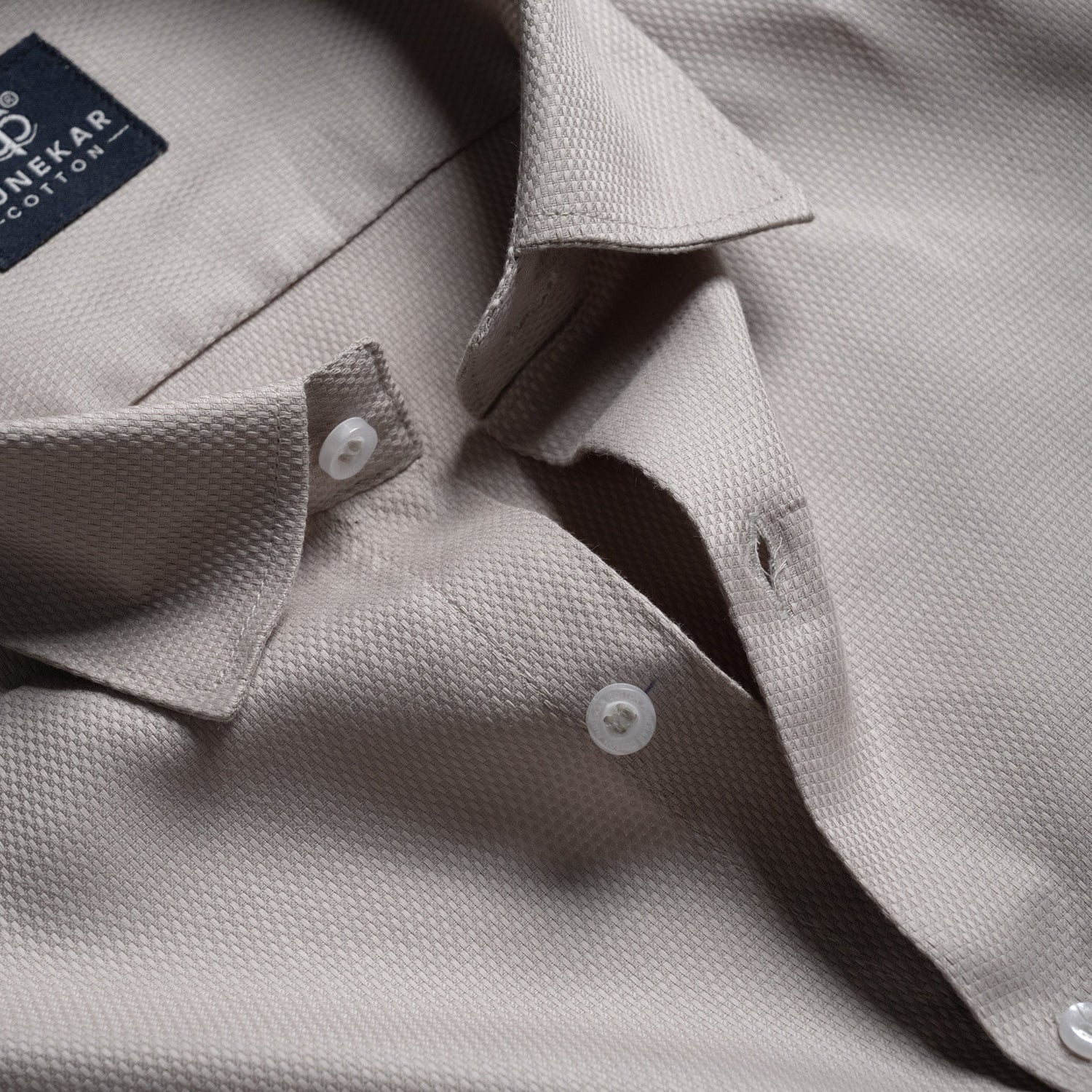 Grey Softweave Cotton Tencel Textured Shirt For Men - Punekar Cotton