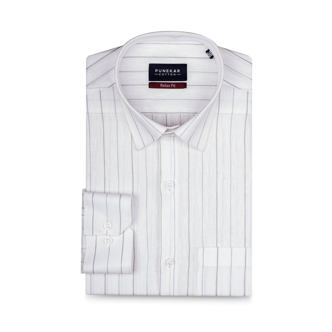 Grey White Colour Cotton Linen Lining Shirt For Men - Punekar Cotton