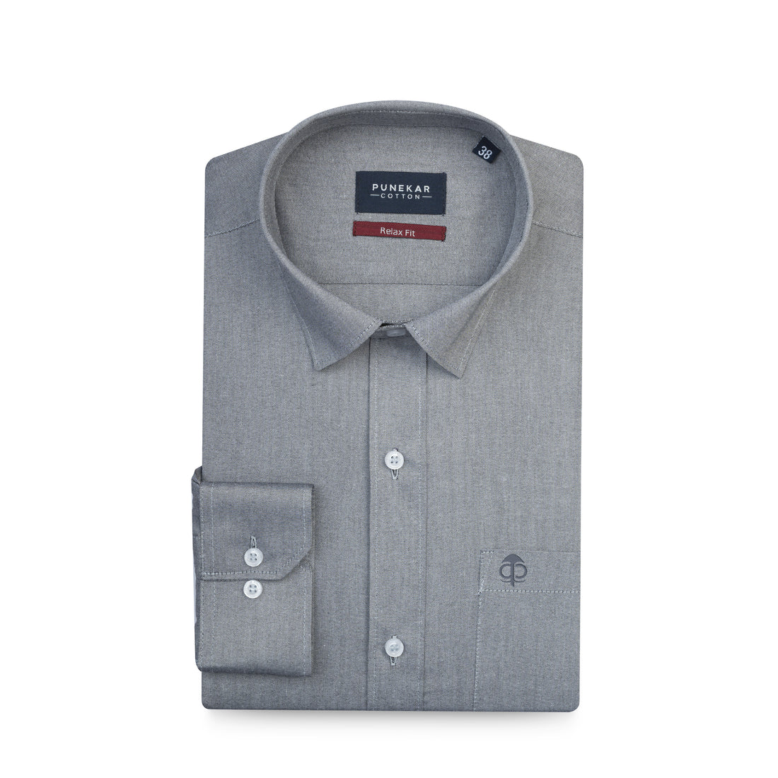 Grey Colour Signature Classic Oxford Shirt For Men
