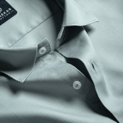 Ice Mint Softweave Cotton Tencel Textured Shirt For Men - Punekar Cotton