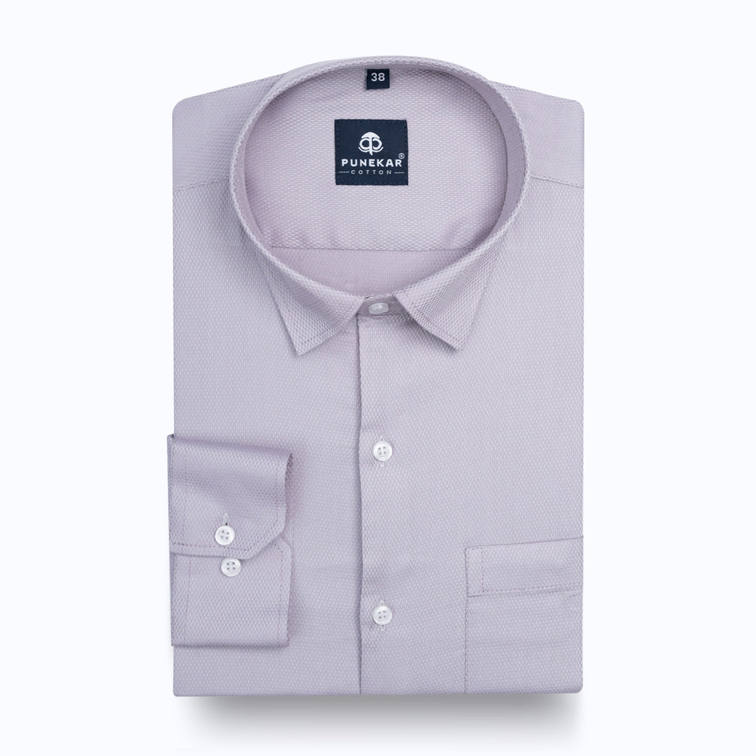 Lavender Mist Softweave Cotton Tencel Textured Shirt For Men