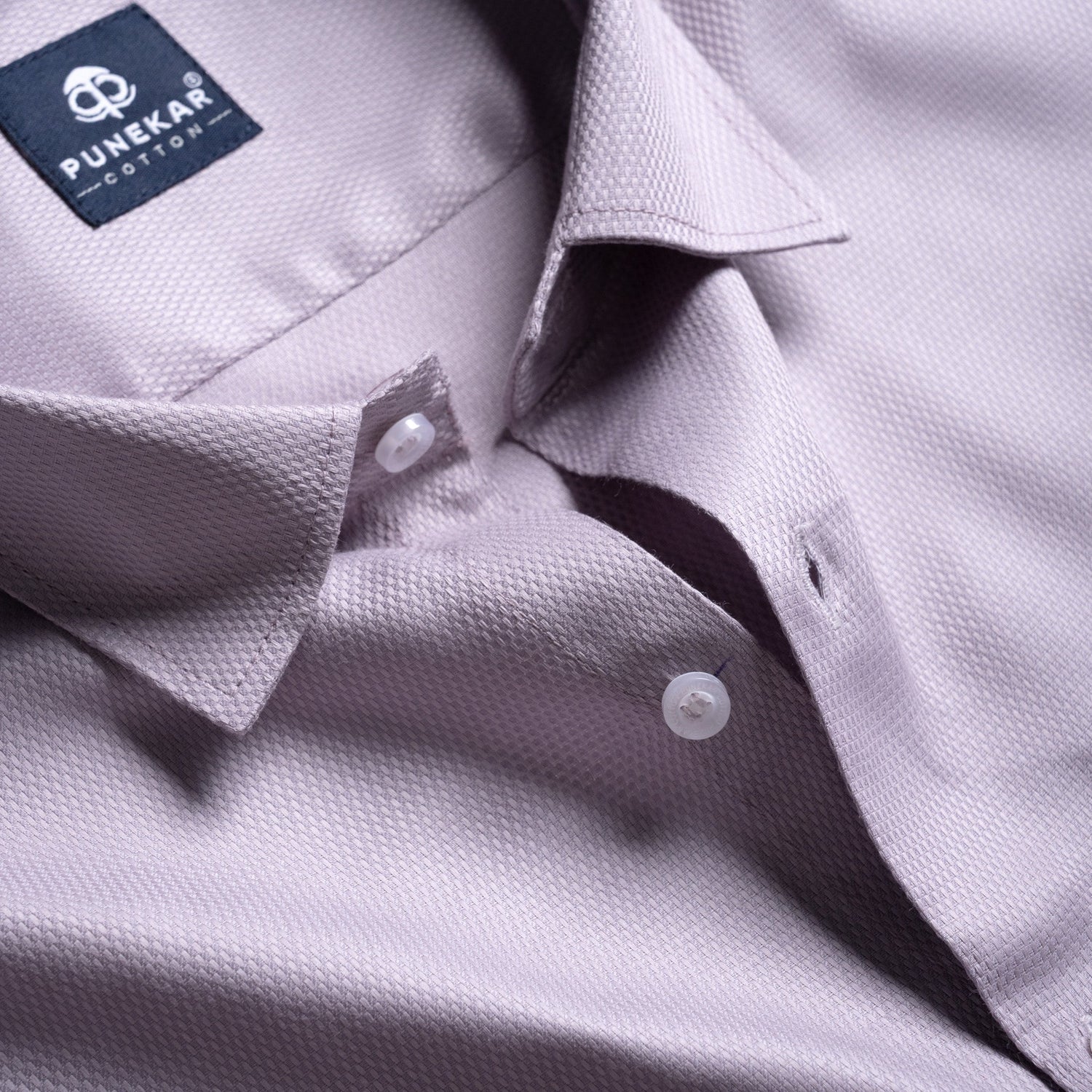 Lavender Mist Softweave Cotton Tencel Textured Shirt For Men - Punekar Cotton