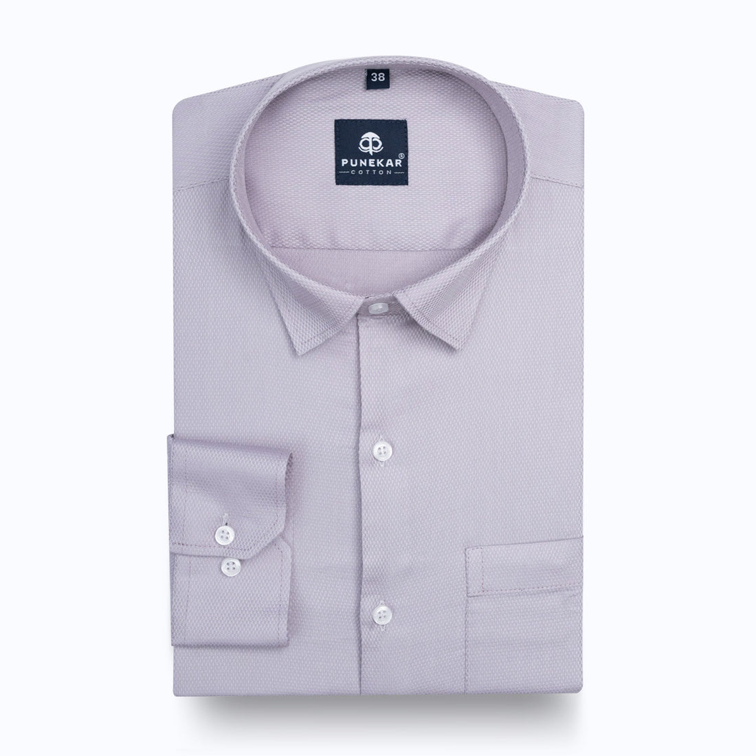 Lavender Mist Softweave Cotton Tencel Textured Shirt For Men - Punekar Cotton