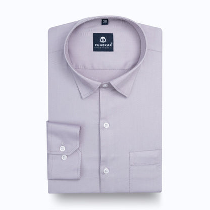 Lavender Mist Softweave Cotton Tencel Textured Shirt For Men - Punekar Cotton