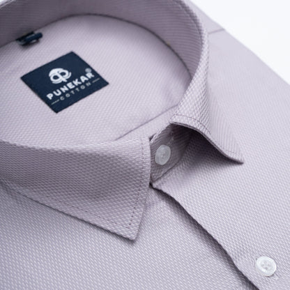 Lavender Mist Softweave Cotton Tencel Textured Shirt For Men - Punekar Cotton