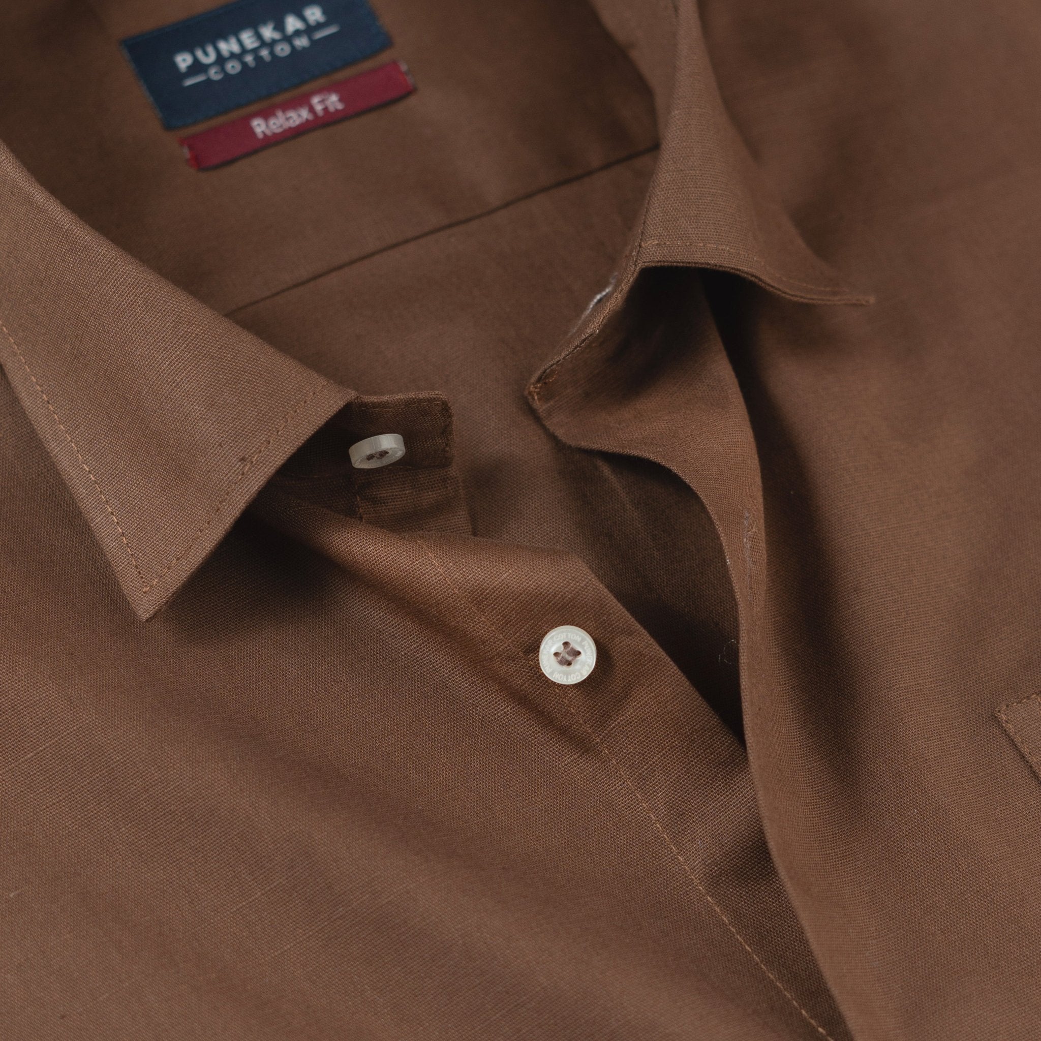 Light Brown Color Solid Pure Cotton For Men - Punekar Cotton