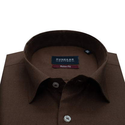 Light Brown Color Solid Pure Cotton For Men - Punekar Cotton