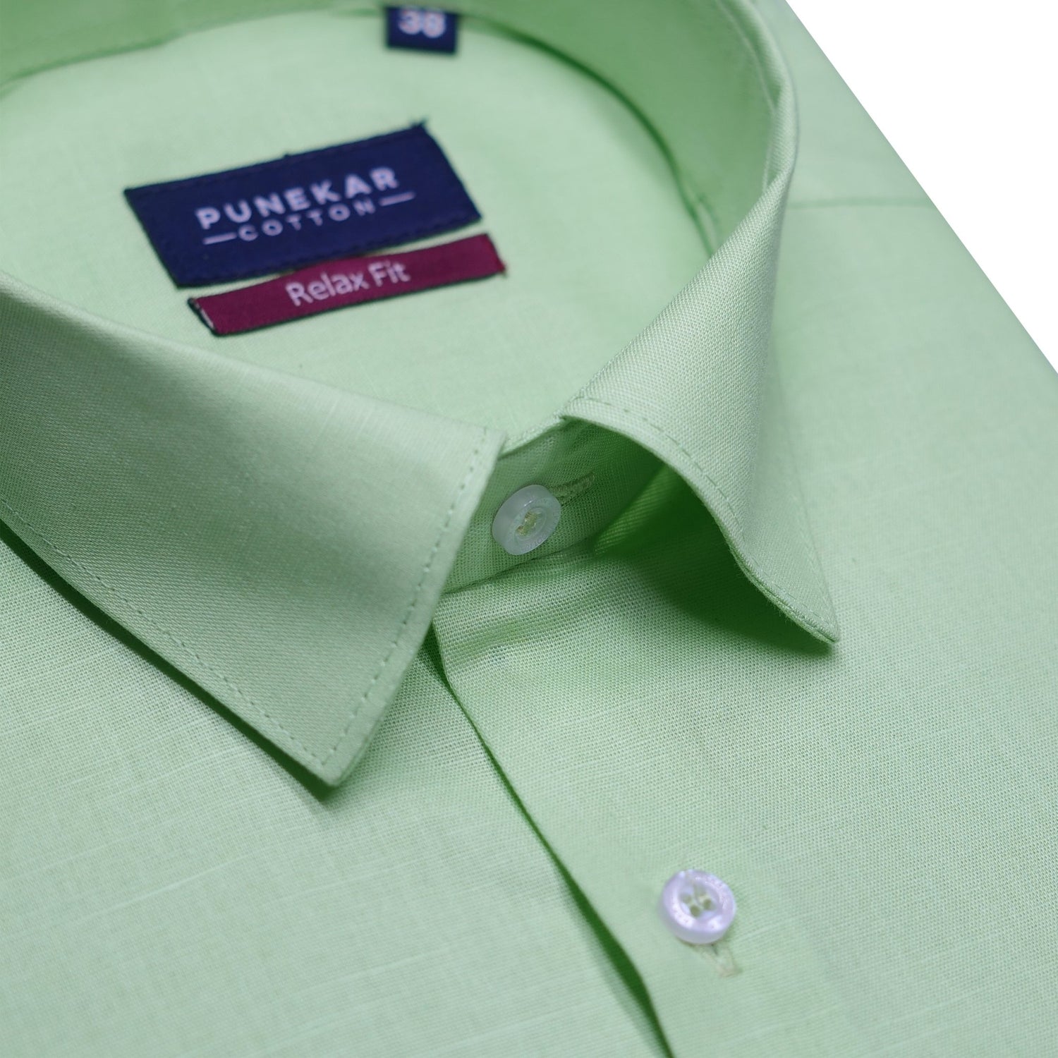 Light Green Color Solid Pure Cotton For Men - Punekar Cotton