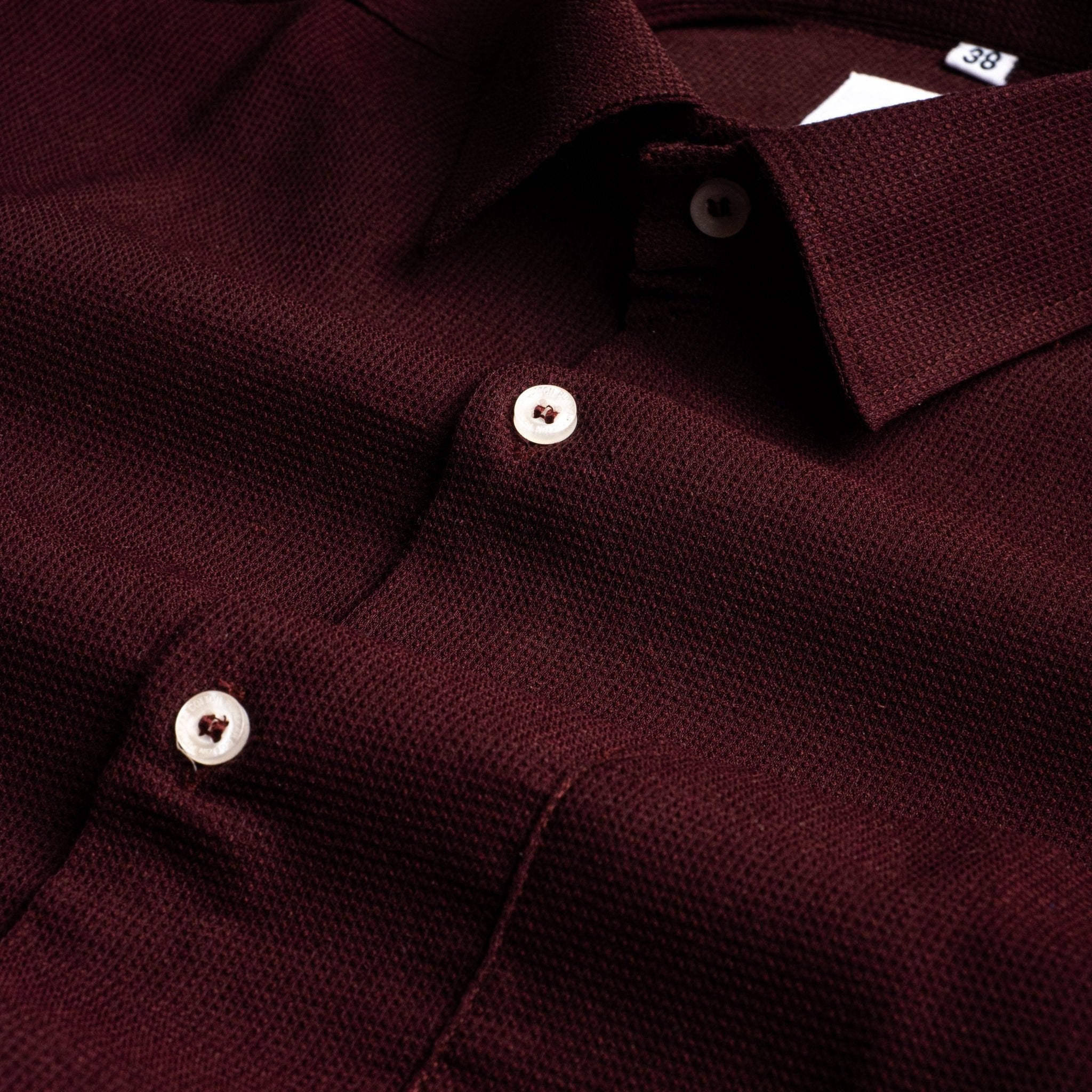 Maroon Color Waffle Texture Cotton Shirt For Men - Punekar Cotton