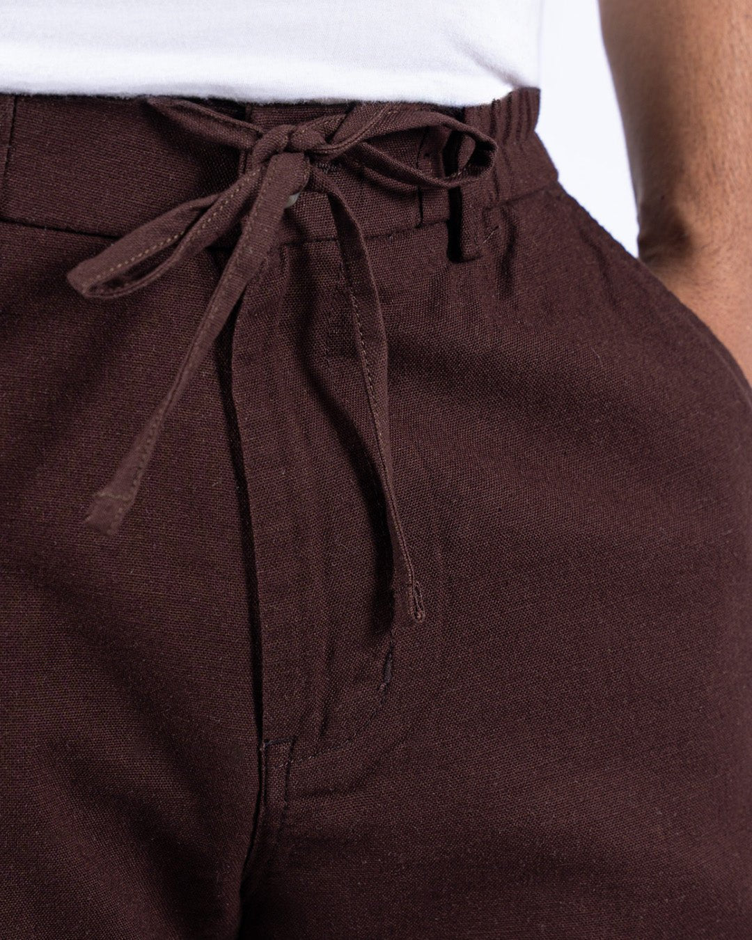 Maroon Everyday Cotton Linen Straight-Fit Pants for Men - Punekar Cotton