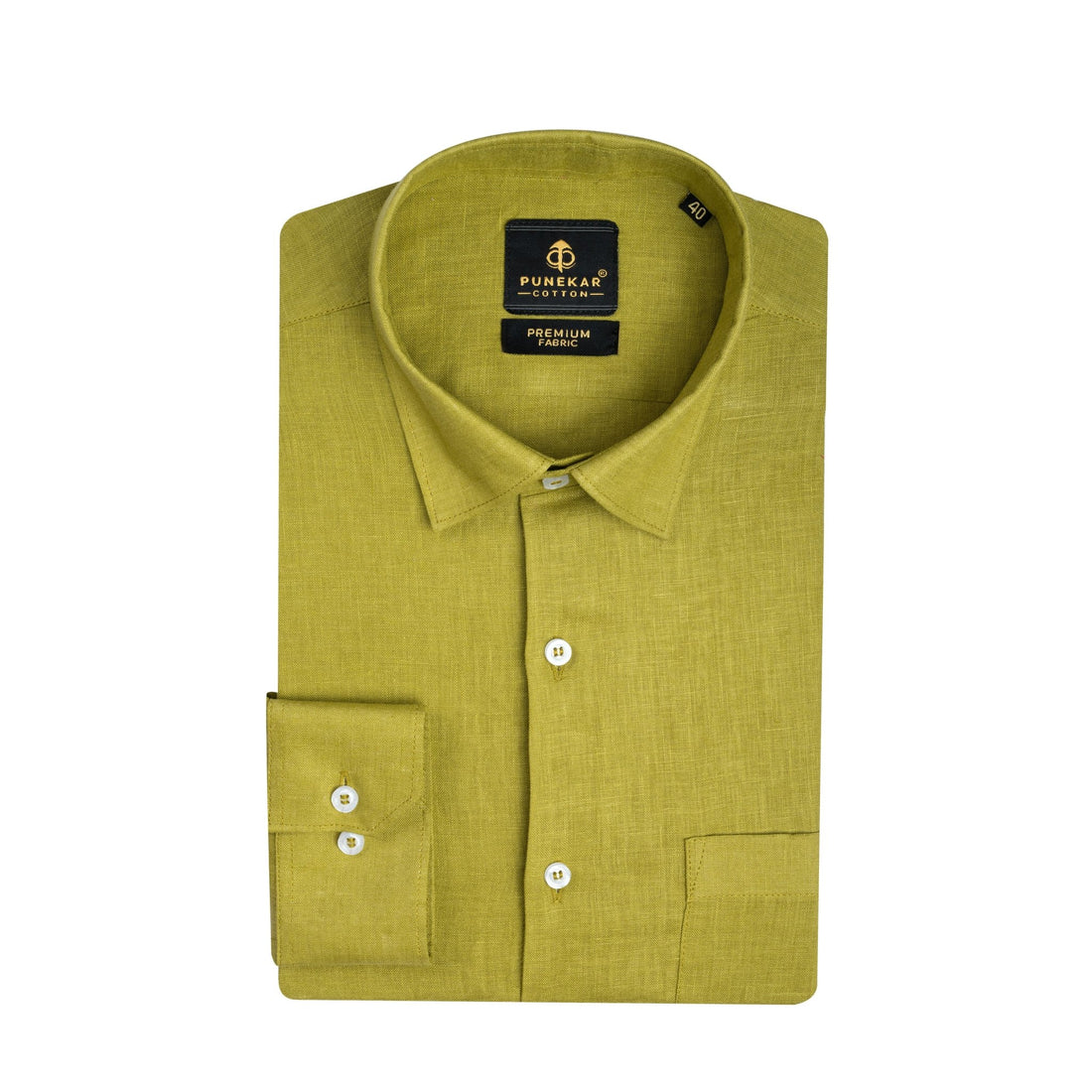 Mehndi 60Lea Pure Linen Shirt For Men - Punekar Cotton