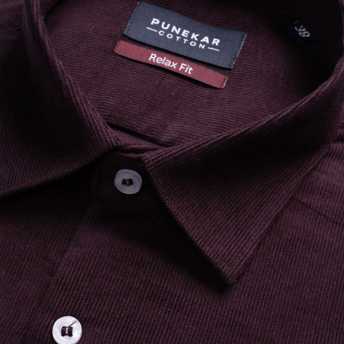 Mulberry Color Corduroy Shirt For Men - Punekar Cotton