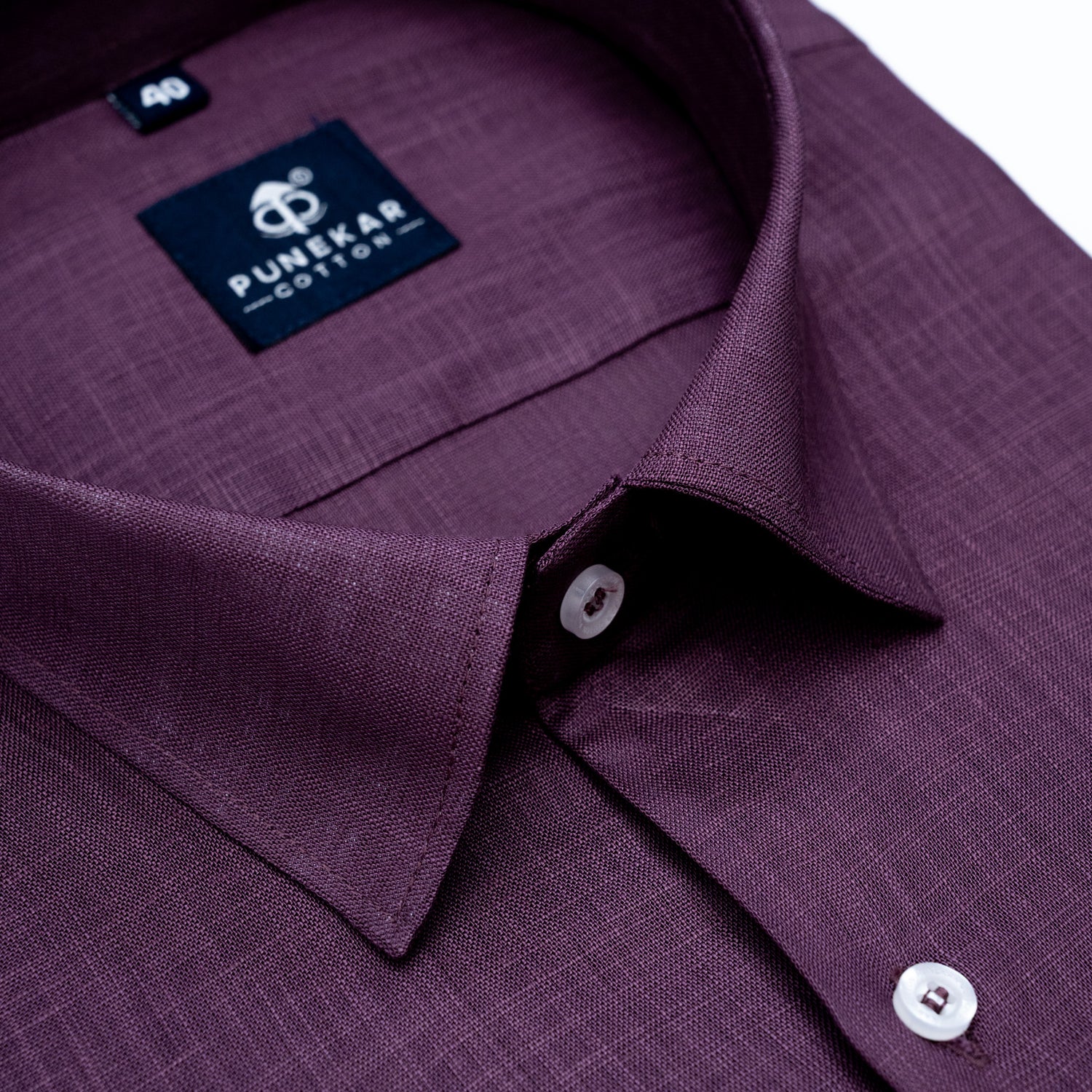 Deep Plum Color 80s Lino Lyocell Shirt For Men