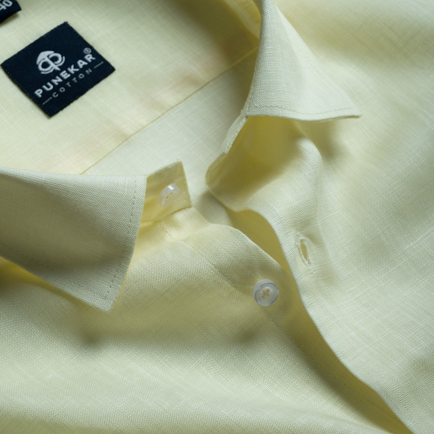 Butter Yellow Color 80s Lino Lyocell Shirt For Men