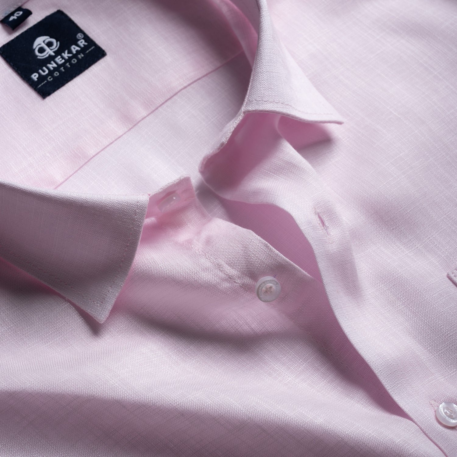 Powder Pink Color 80s Lino Lyocell Shirt For Men