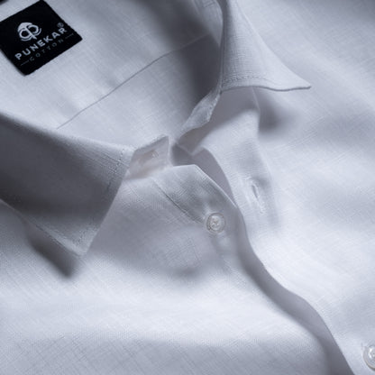White Color 80s Lino Lyocell Shirt For Men