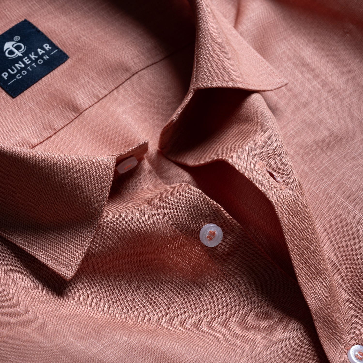 Dusty Clay Color 80s Lino Lyocell Shirt For Men