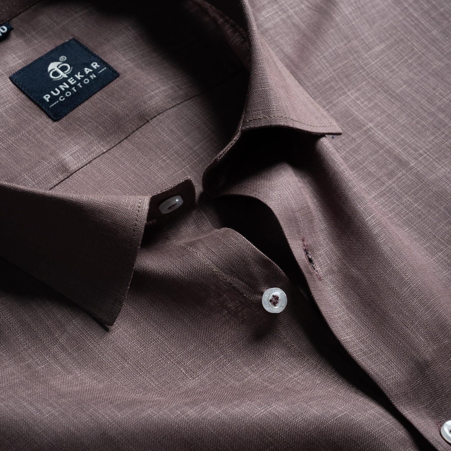 Coco Brown Color 80s Lino Lyocell Shirt For Men