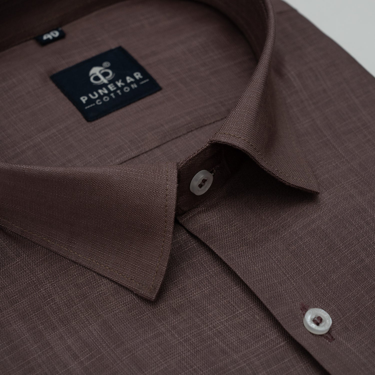 Coco Brown Color 80s Lino Lyocell Shirt For Men