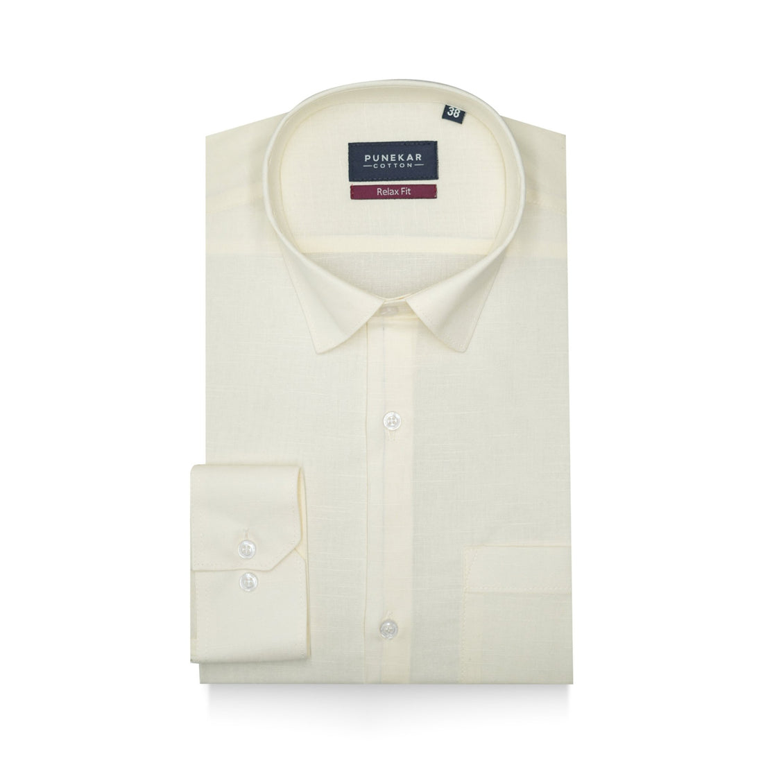 Off White Color Solid Pure Cotton For Men - Punekar Cotton