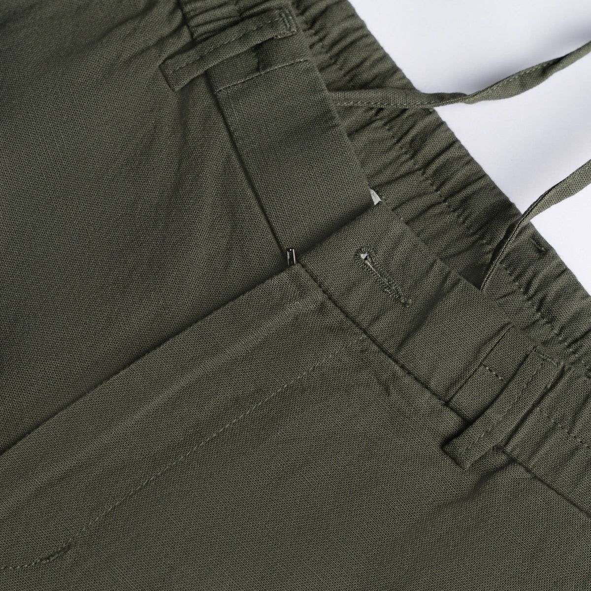 Olive Everyday Cotton Linen Straight-Fit Pants for Men - Punekar Cotton