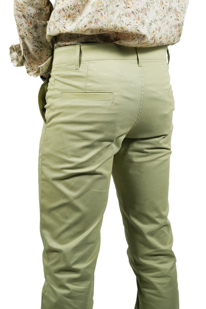 Olive Green Color Cotton Trouser Pants for Men - Punekar Cotton