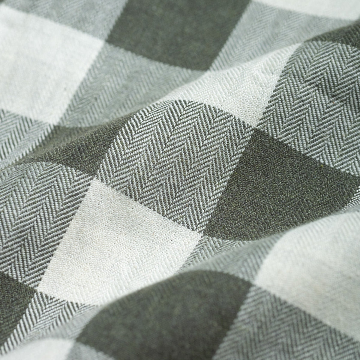 Olive Green Heritage Herringbone Checks Cotton Shirt for Men - Punekar Cotton