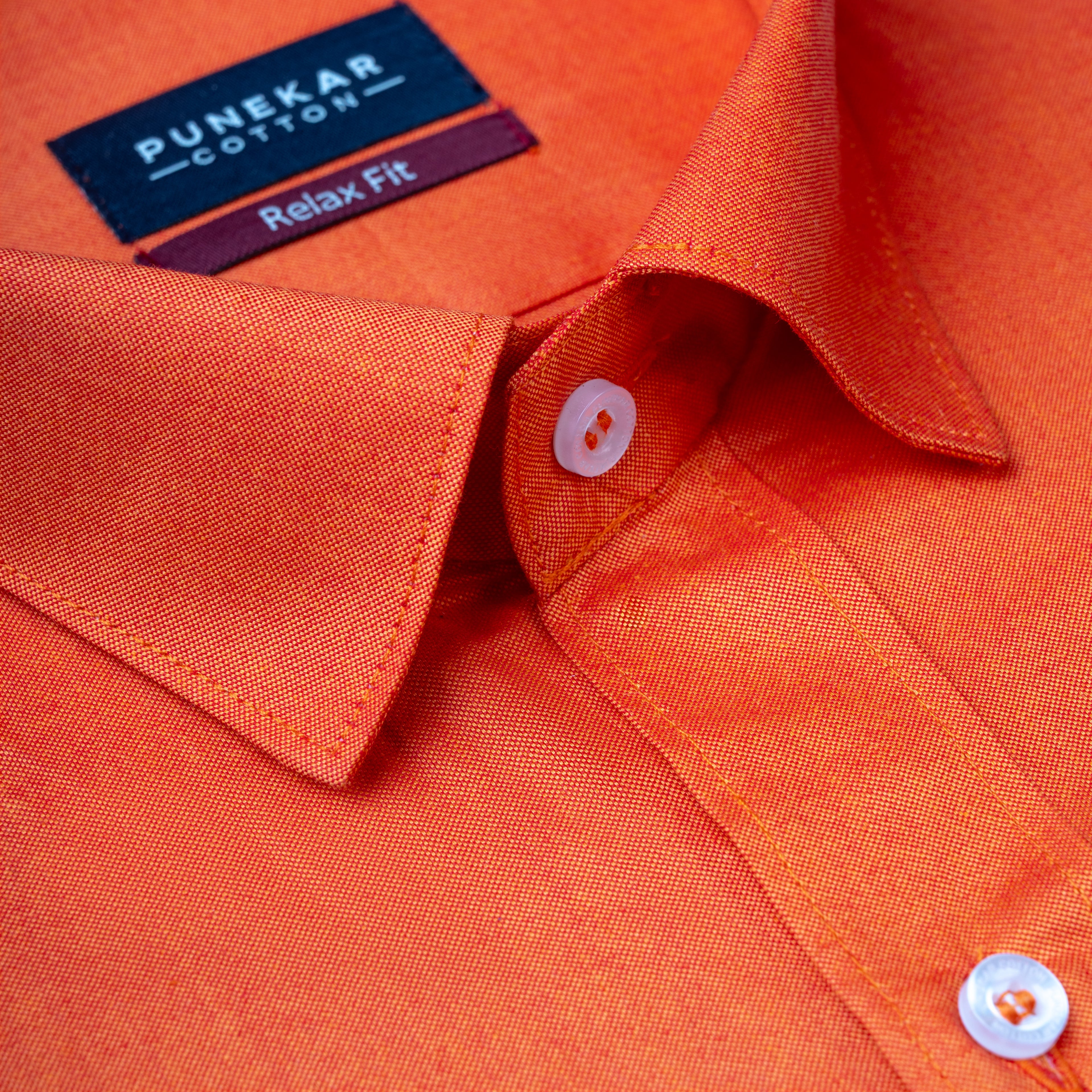Orange Colour Signature Classic Oxford Shirt For Men