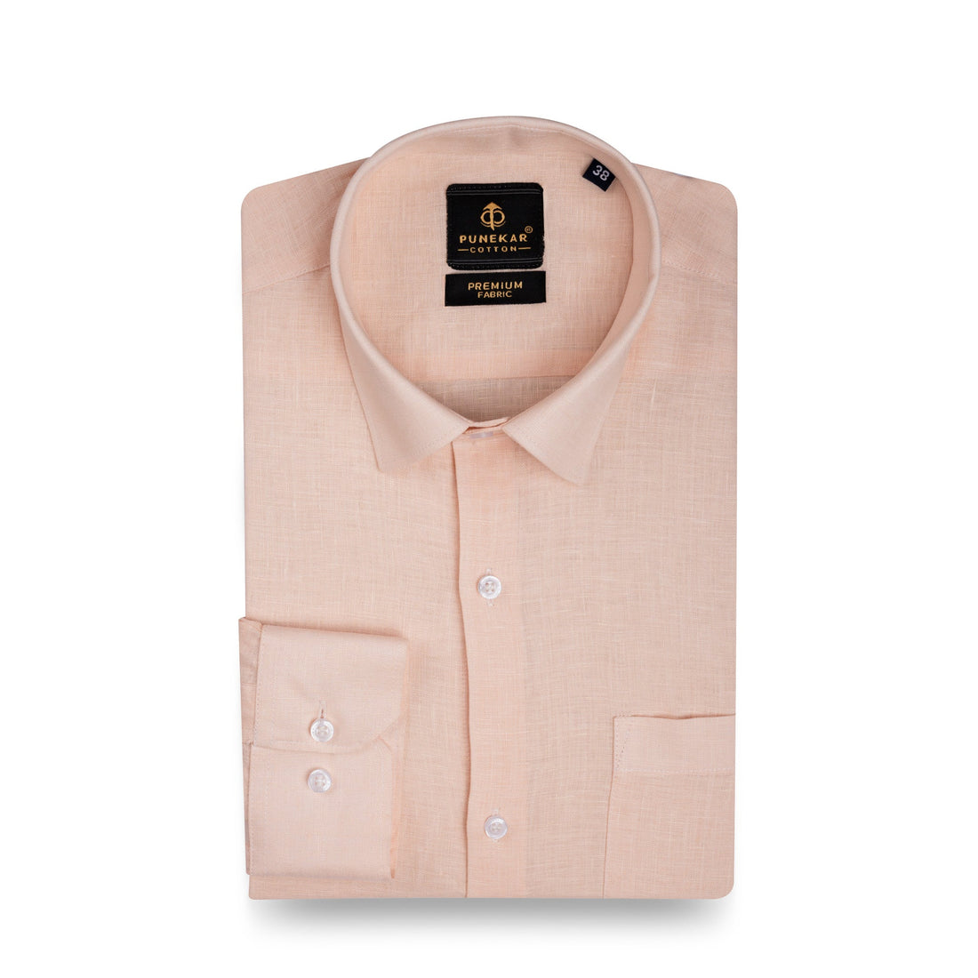 Peach 60Lea Pure Linen Shirt For Men - Punekar Cotton