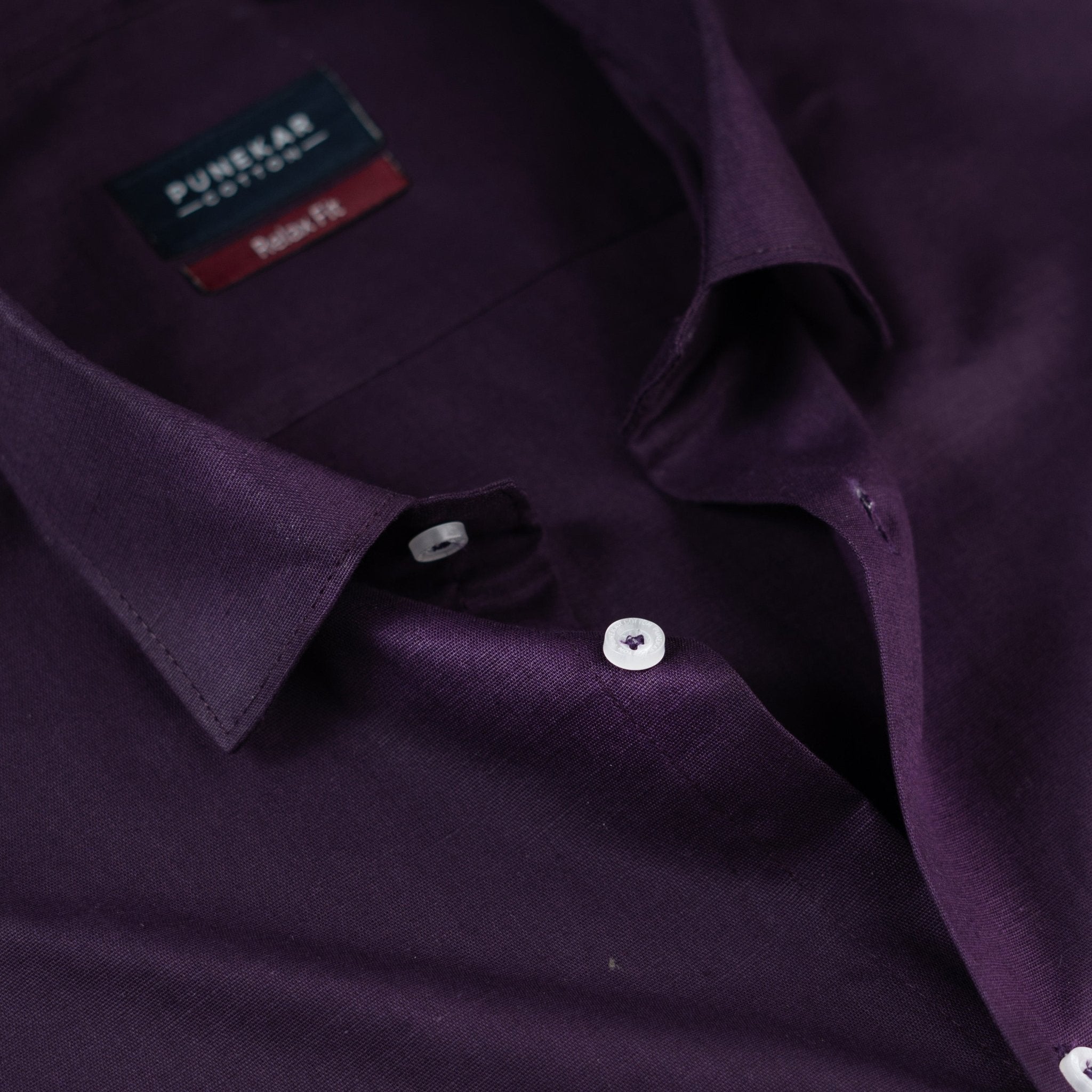 Purple Color Solid Pure Cotton For Men - Punekar Cotton