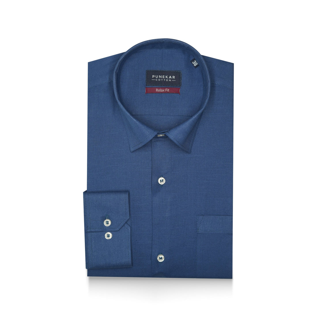 Royal Blue Color Solid Pure Cotton For Men - Punekar Cotton