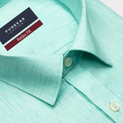 Mint Color Poly Cotton Shirt For Men