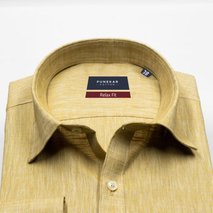 Sand Color Poly Cotton Shirt For Men