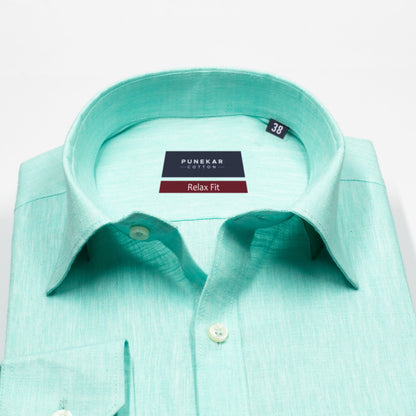 Mint Color Poly Cotton Shirt For Men