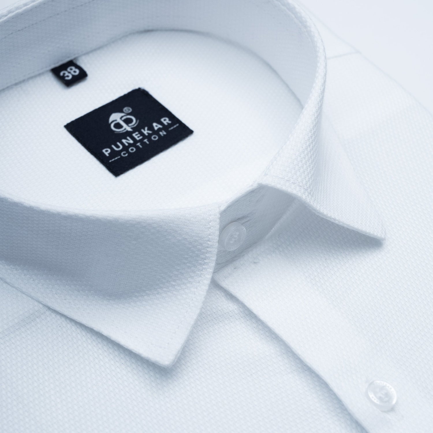 White Softweave Cotton Tencel Textured Shirt For Men - Punekar Cotton