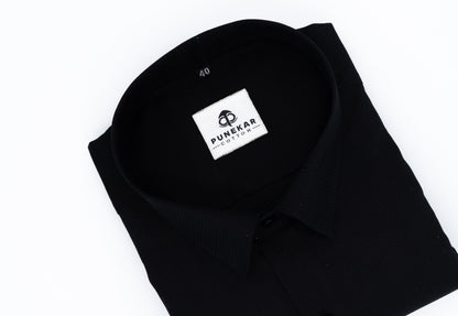 Black Color Twitter Lining Blende Cotton Shirts For Men - Punekar Cotton