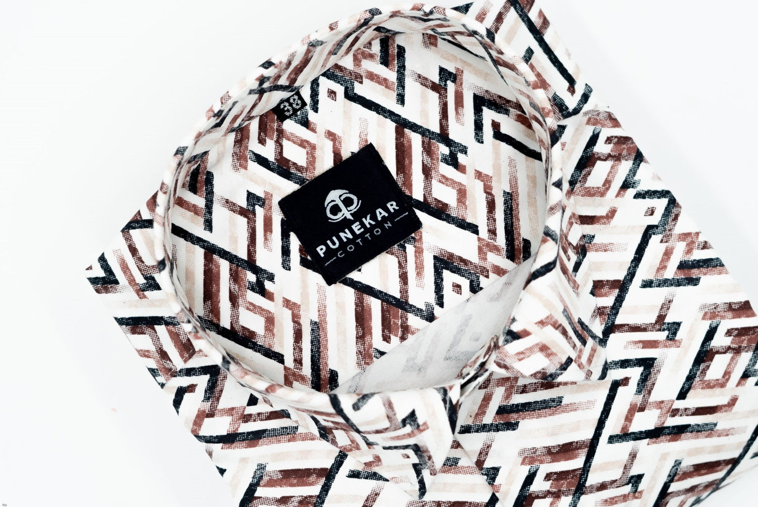 Black Maroon Color Arrow Printed Shirt For Men - Punekar Cotton